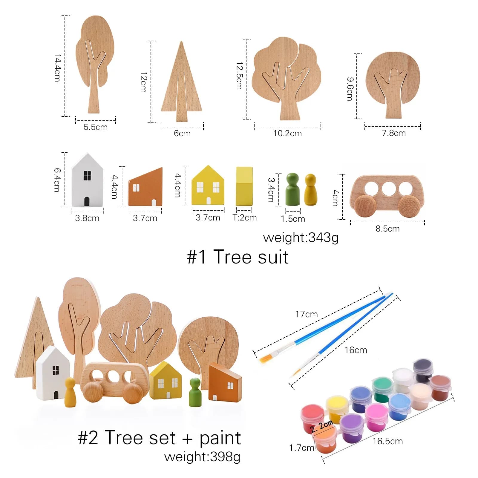 Wooden Building Block Forest Toy Set