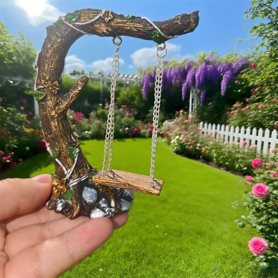 Pastoral Garden Decoration with Swings and Trees