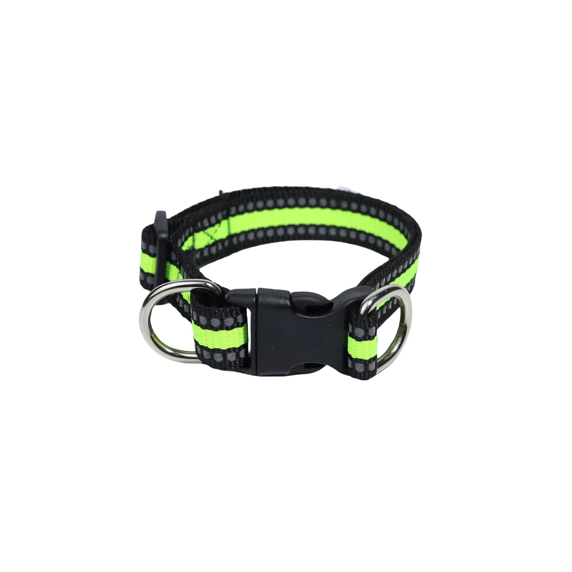 Reflective Nylon Dog Collar with Double D Ring