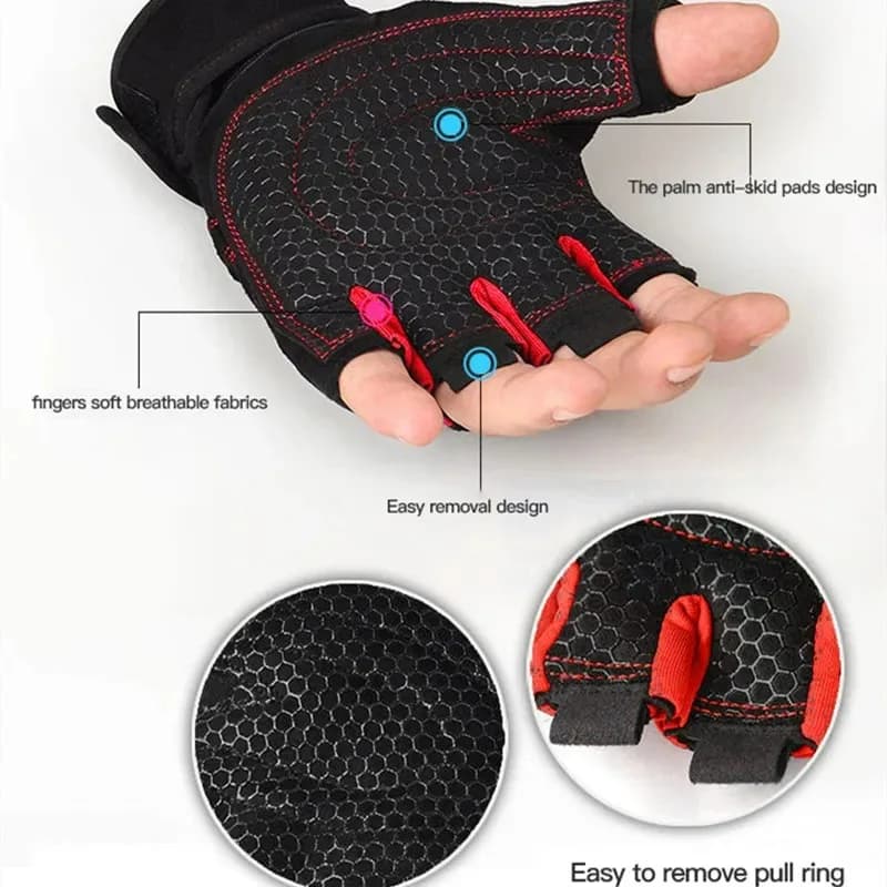 Half-Finger Wrist Guard Gloves for Fitness