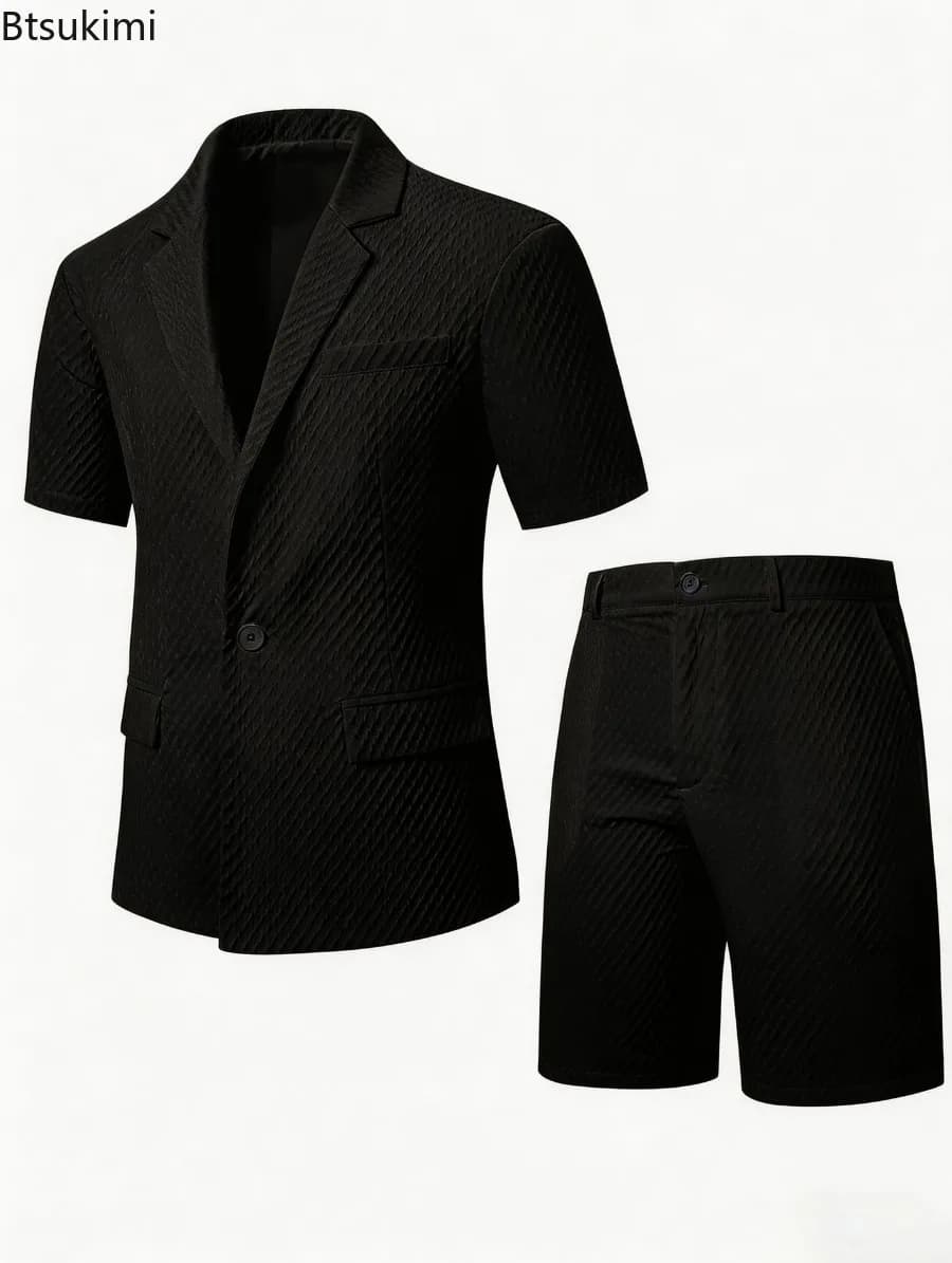 Men's Slim Light Business Short Sleeve Suit