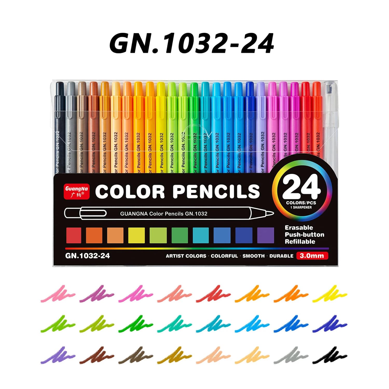 Push-to-Erase Colored Pencil Set