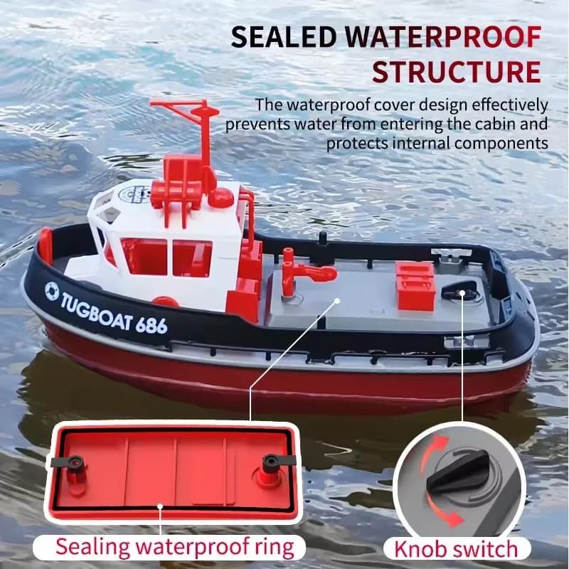 RC Tugboat with Dual Motors 2.4G Remote Control