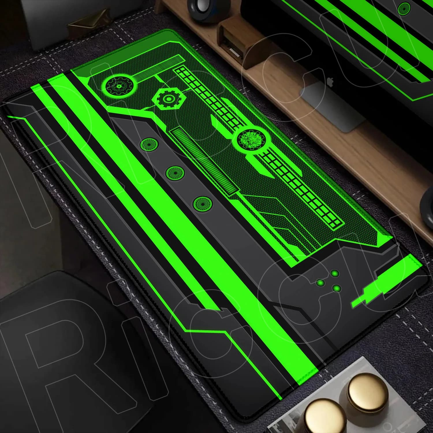 Large Gaming Desk Mouse Pad with Sci-Fi Design