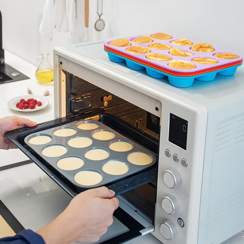 Silicone 12-Hole Baking Mold For Chocolate Cupcakes