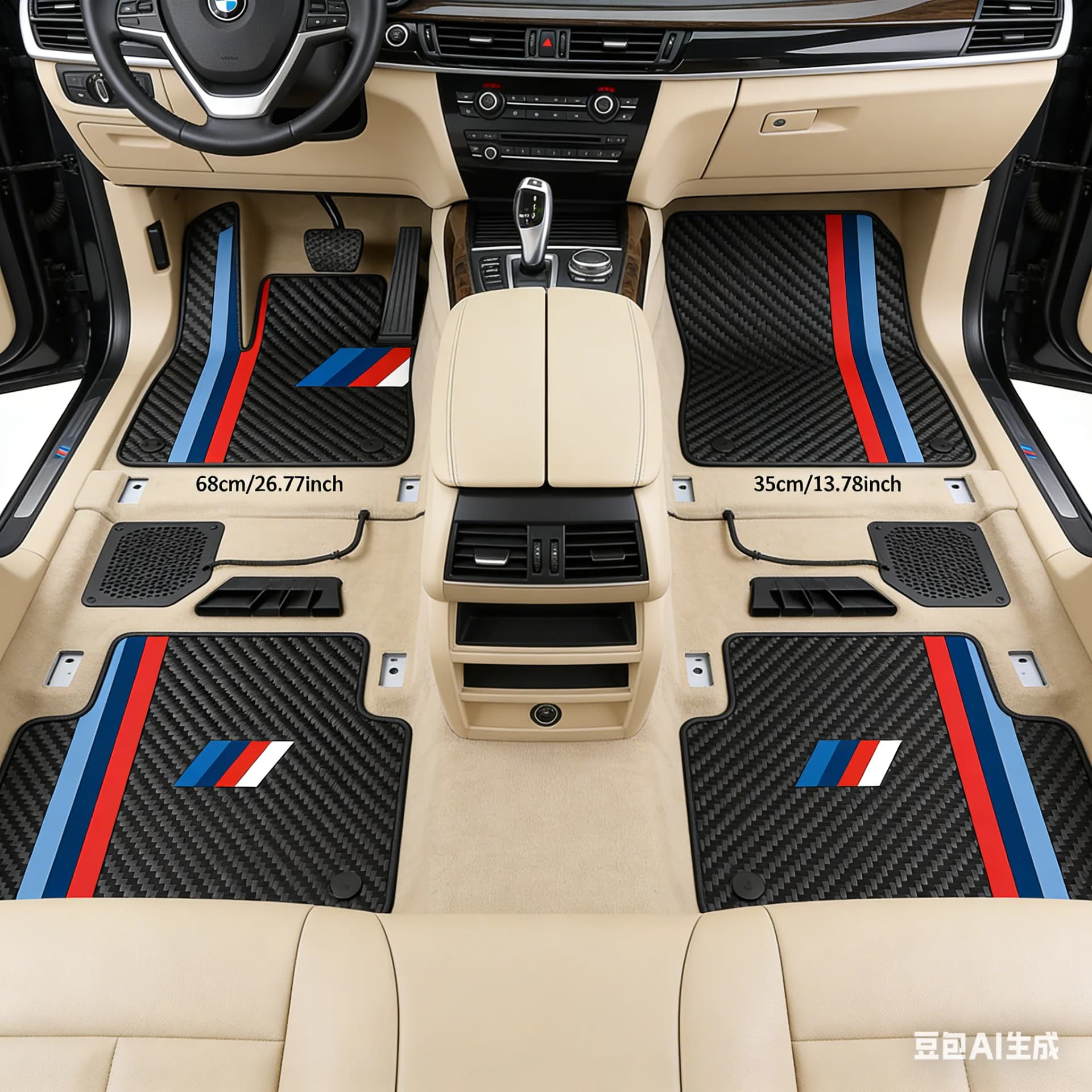 Car Floor Mats Wear-Resistant Black White