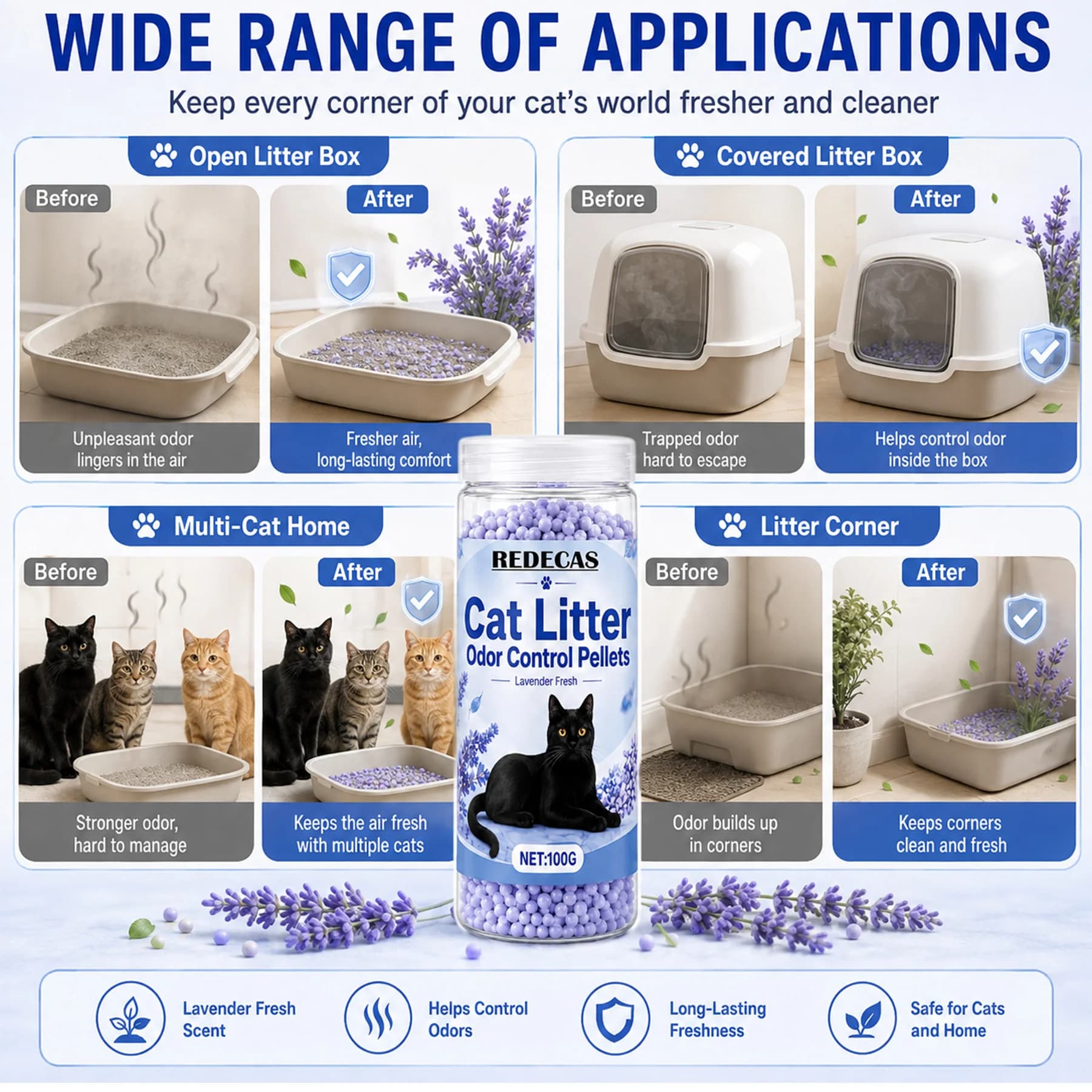 Lavender Litter Box Deodorizer Granules