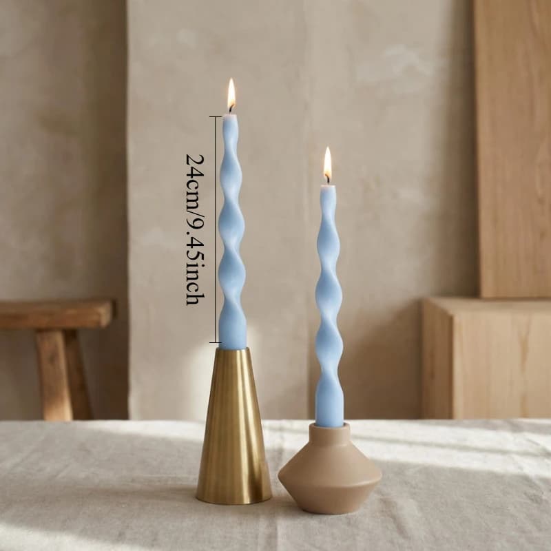 Spiral Twisted Taper Candles Pair