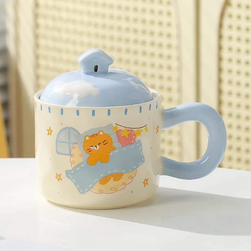 Cartoon Mug Ceramic Cup Cute Couple Water Cup Funny Mugs Coffee Cups Drinkware Original Breakfast Cups Personalized Gift Tea Bar