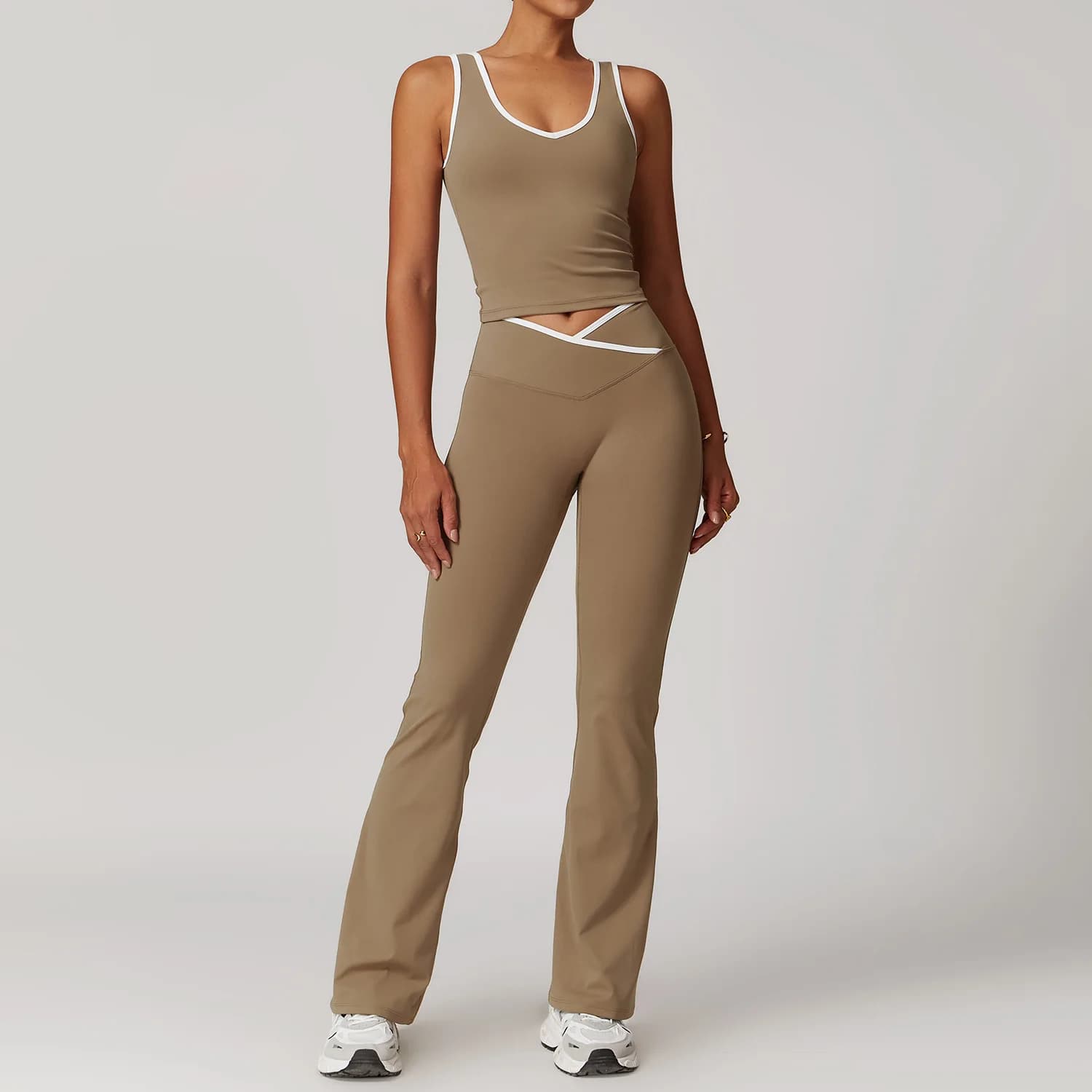 Yoga Set 2 Pieces Workout Outfits Fitness Sportswear Gym Tracksuit High Waist Leggings Sports Bra Athletic Wear Women Clothes