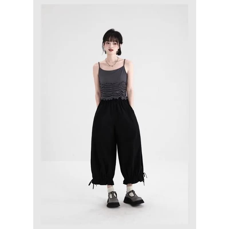 Women's Black High Waist Wide Leg Pants