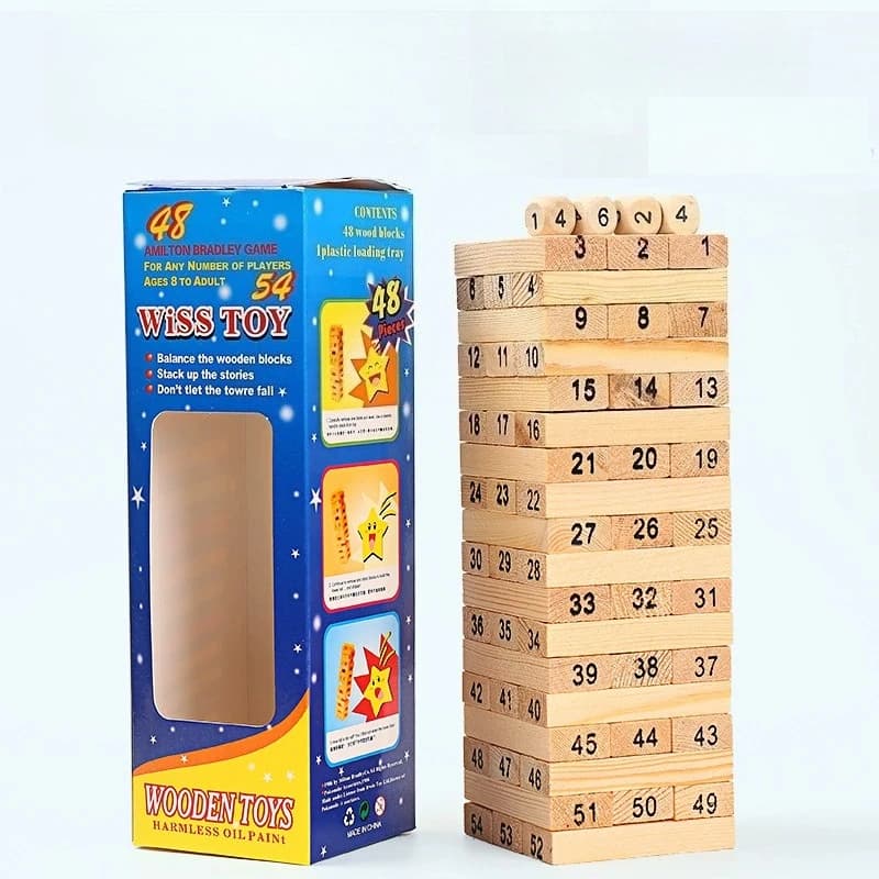 Solid Wood Stacking Block Tower Game