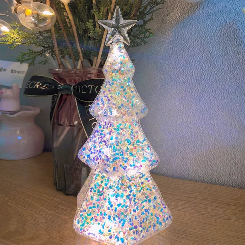 Glass Christmas Tree Night Light