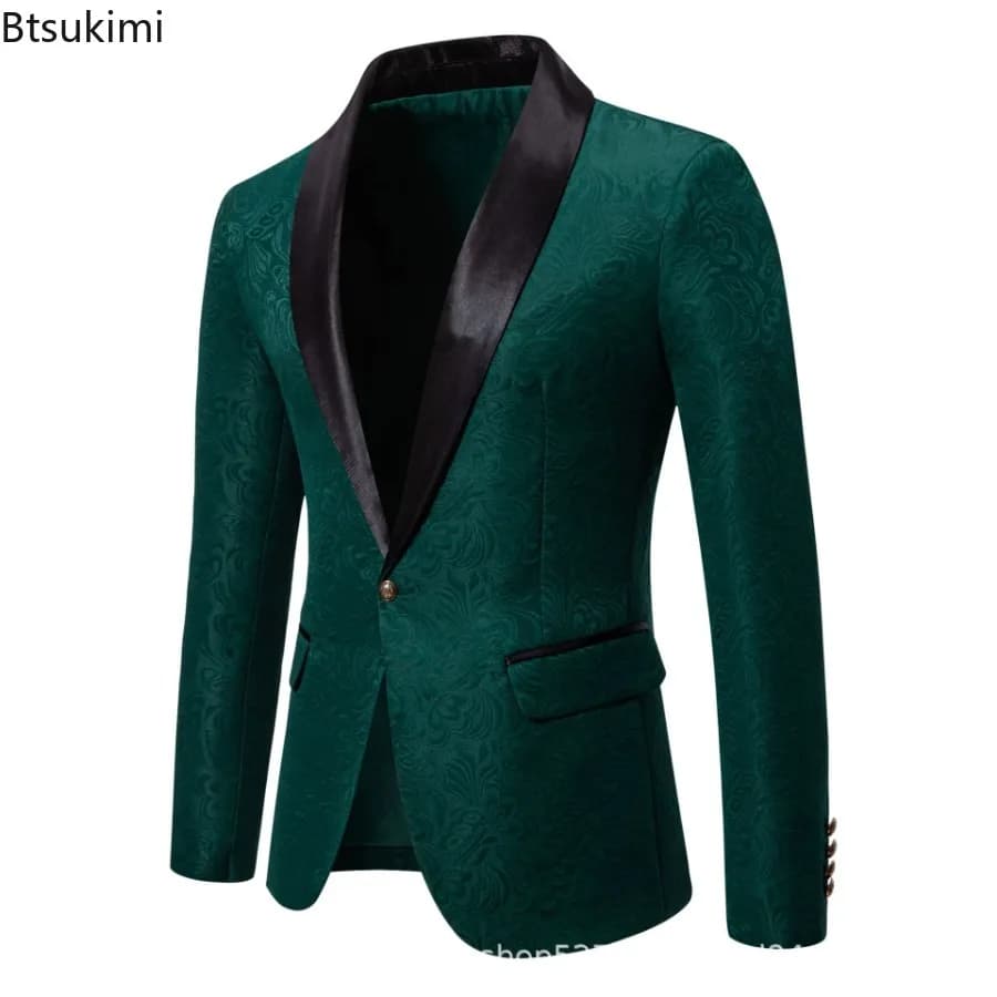 Men's Slim Fit Jacquard Suit Jacket