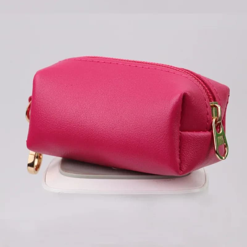 Pet poop bag dispenser dog garbage bag bag PU leather outdoor portable dog walking poop collection box