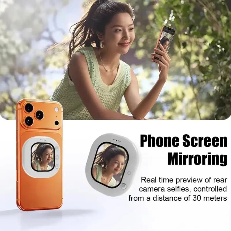 Mini Wireless Magnetic Phone Screen Projector Mobile Phone Rear Camera Selfie Video Camera for Vlog Live Selfie Screen