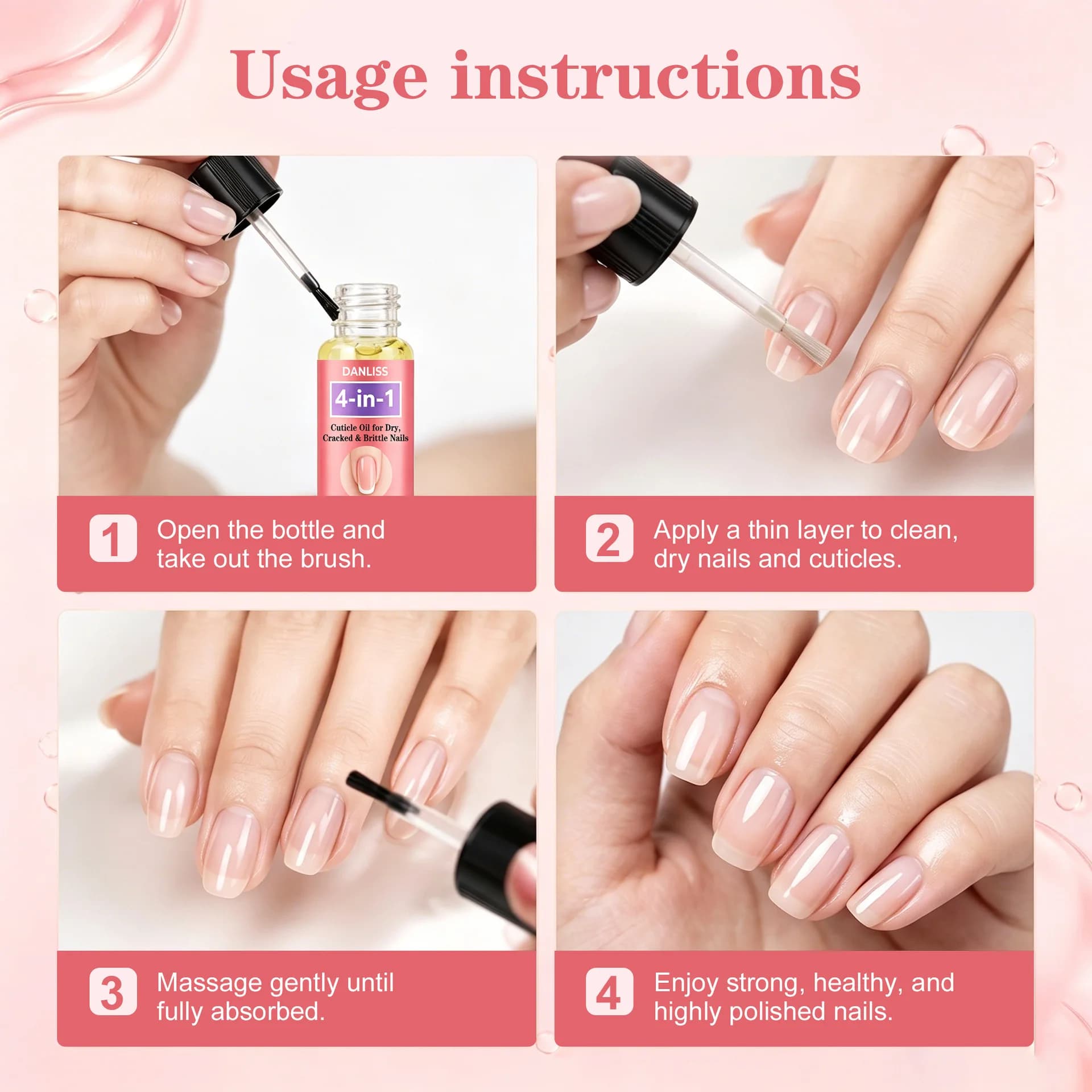 Cuticle Oil 4-in-1 for Dry and Brittle Nails