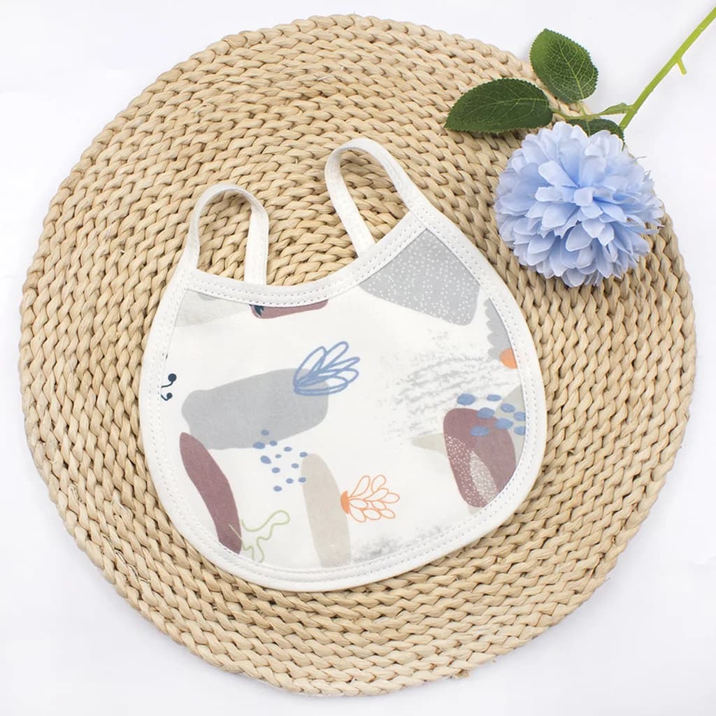Baby Bib Newborn Products Baby Printed Waterproof Lace Up Bib Children's Boy and Girl Eating Bib Drool Towel Absorbent Towel