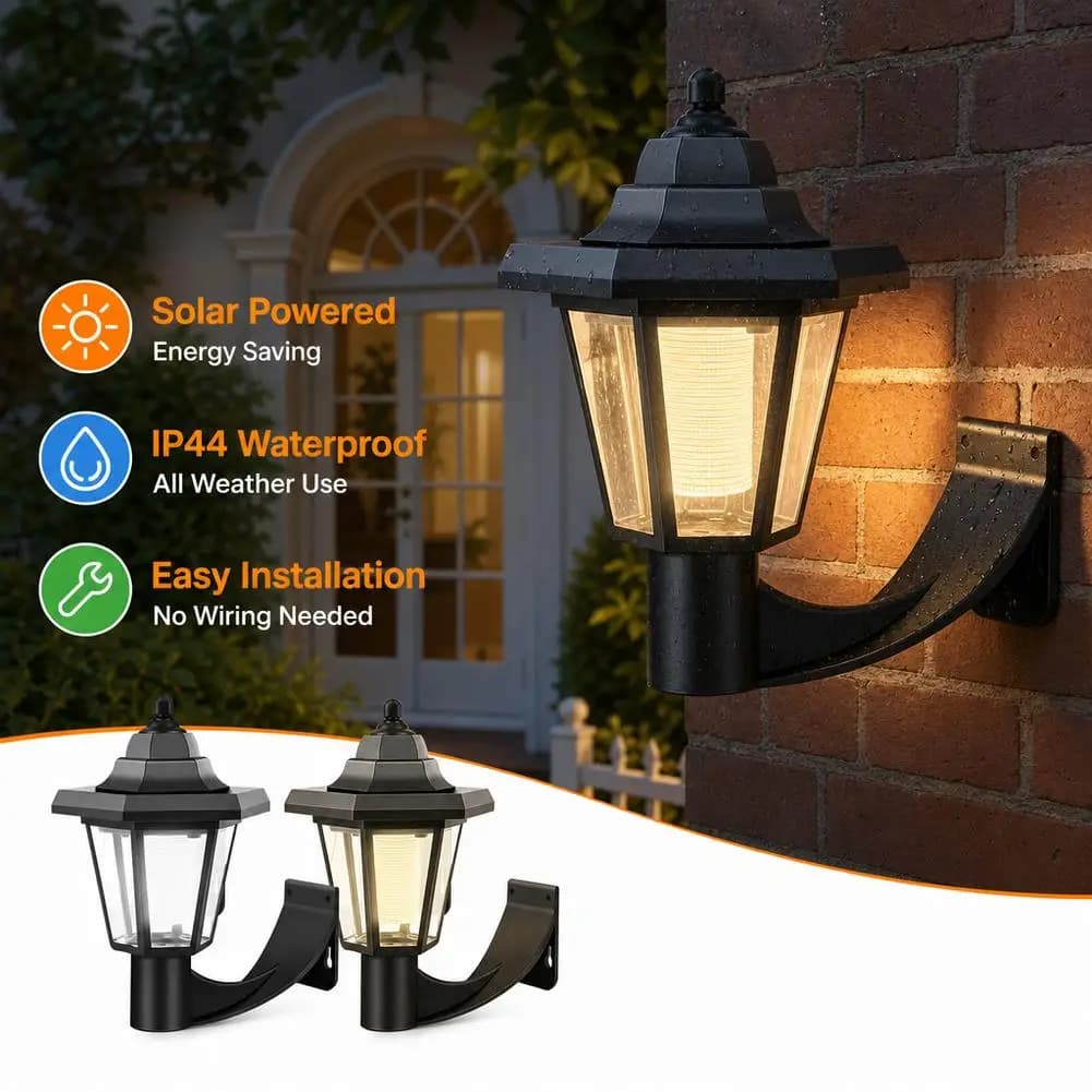 Garden Wall Light 1.5M Solar Courtyard Light Retro Streetlight Outdoor Lawn Path Courtyard Floor Lamp