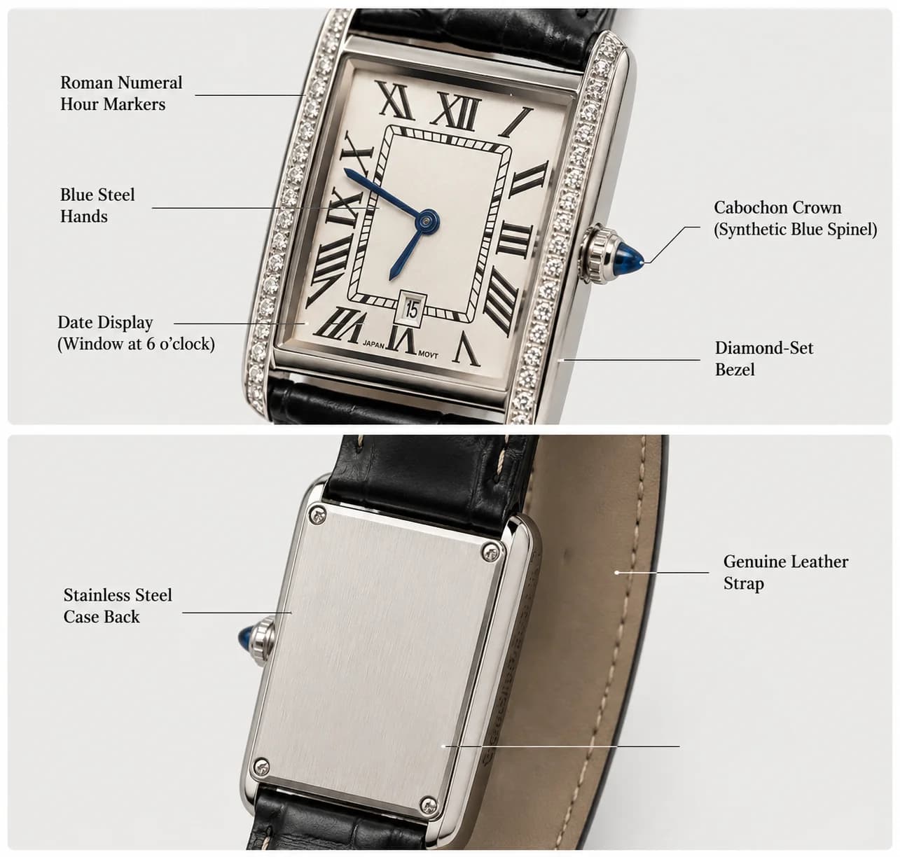 Women's Diamond Watch with Japanese Movement
