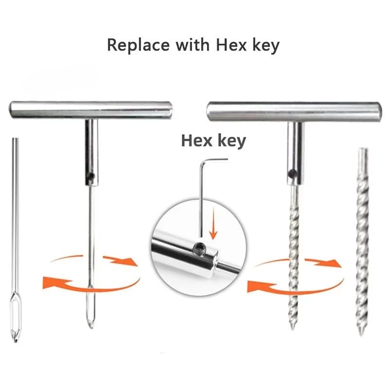 Tire Repair Kit with Tools and Strips