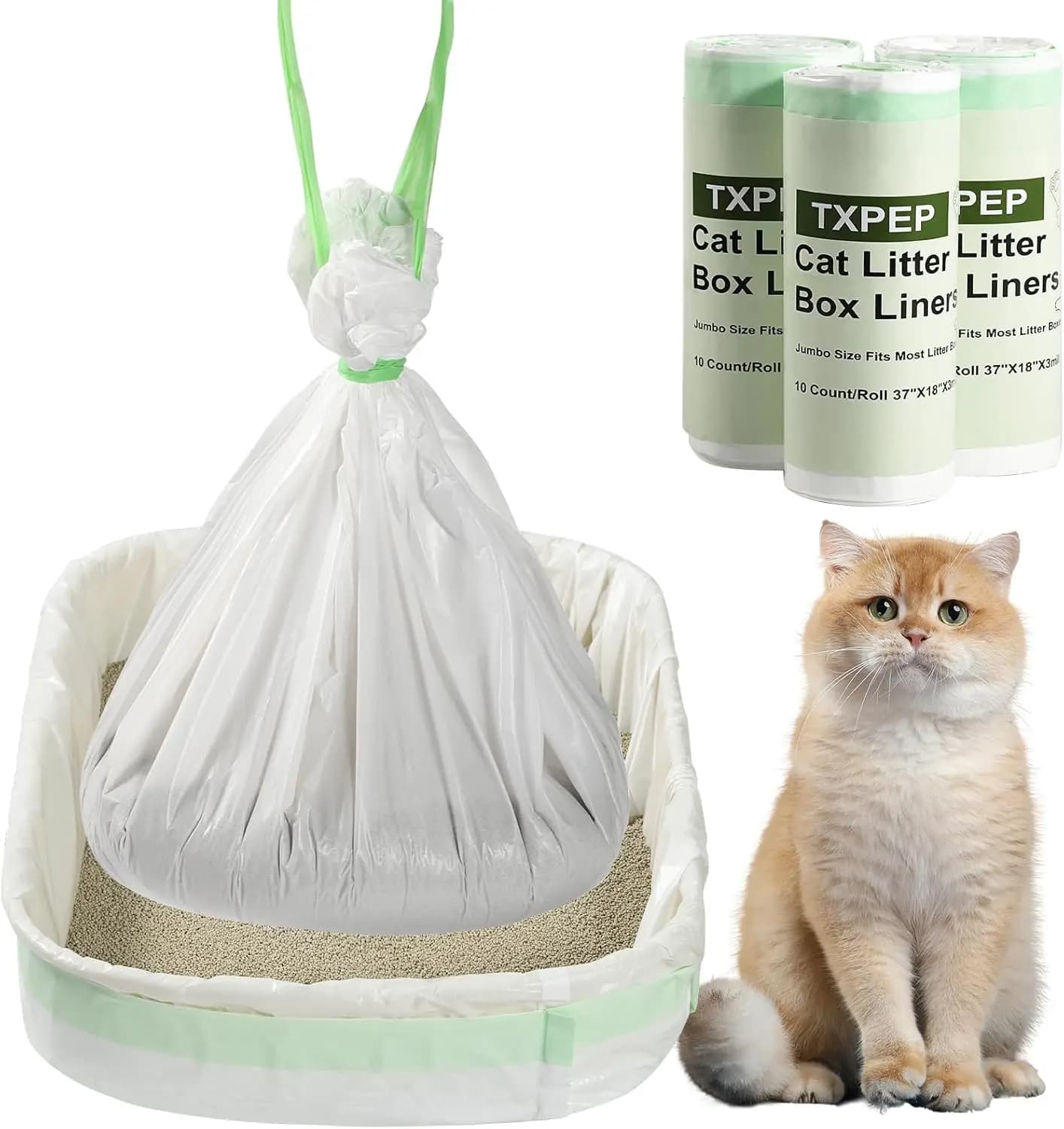 Jumbo Tear-Resistant Cat Litter Box Liners