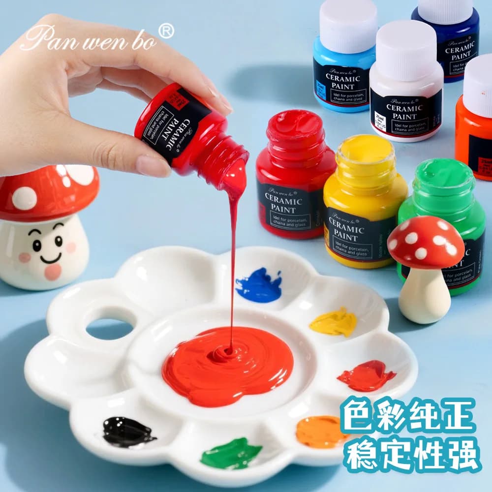 Acrylic Paint Set 12 Colors 25ml Ceramic Art Painting Kit for Canvas Wood Fabric DIY Craft Supplies