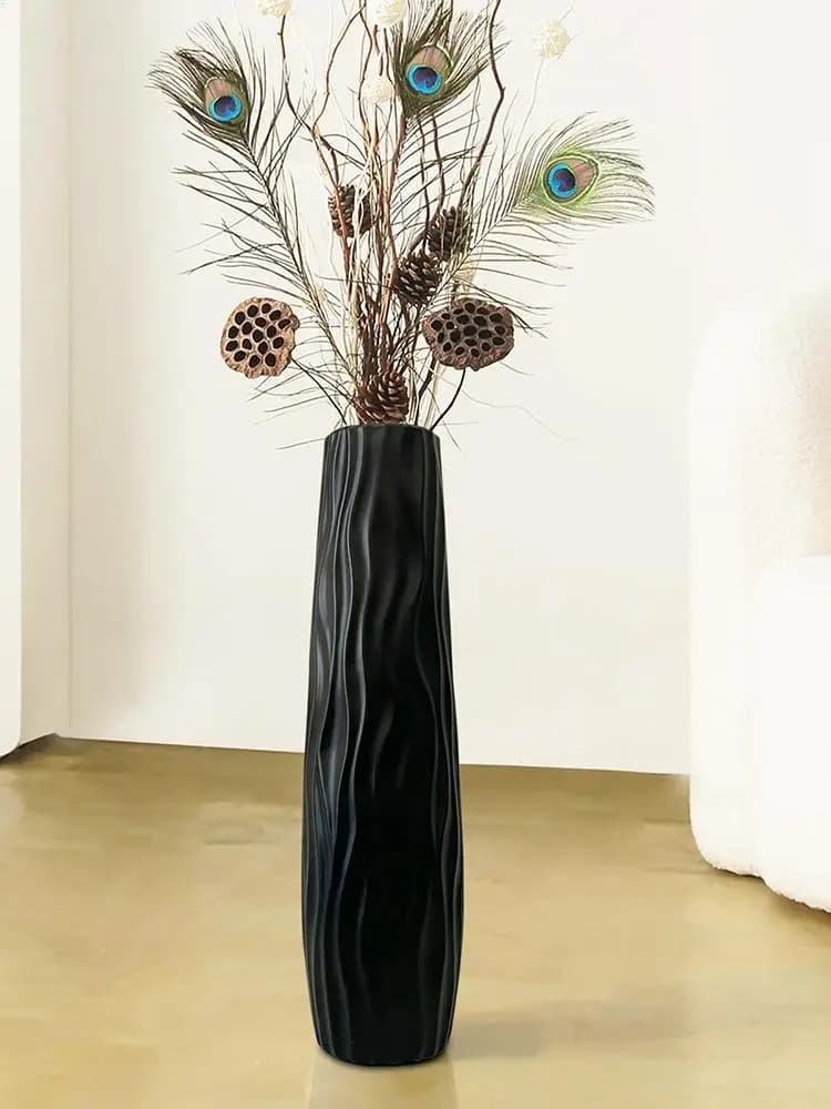 Large Floor Vase with 3D Textured Design