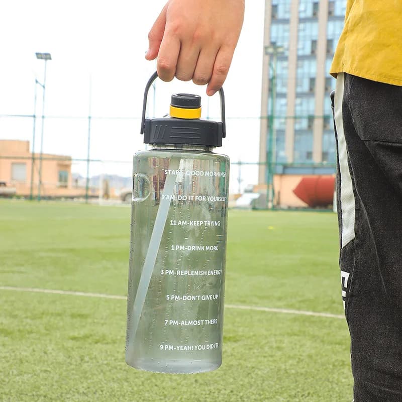 3 Liter Water Bottle with Straw 2L 1L Large Big Motivational School gym Sports Drinking Bottle