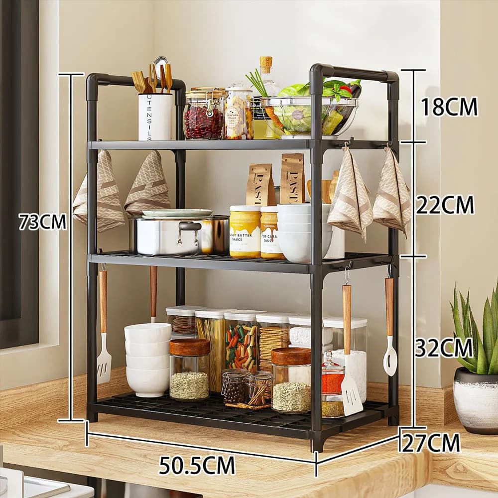 Storage Shelves Organizer Sturdy Shelving Space-Saving Shelves Organizer for Pantry Laundry Kitchen