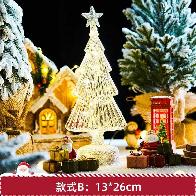 Glass Christmas Tree Night Light