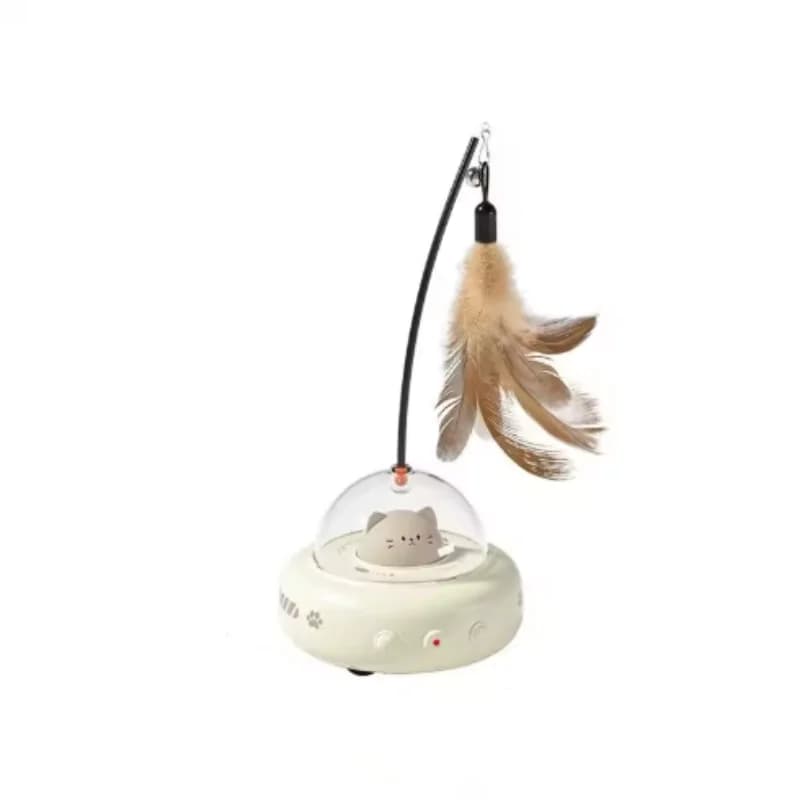 Electric Rechargeable Feather Wand Cat Teaser