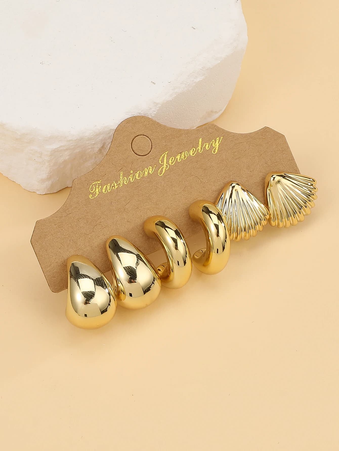 Ocean-Inspired Earring Set, 6 Pairs