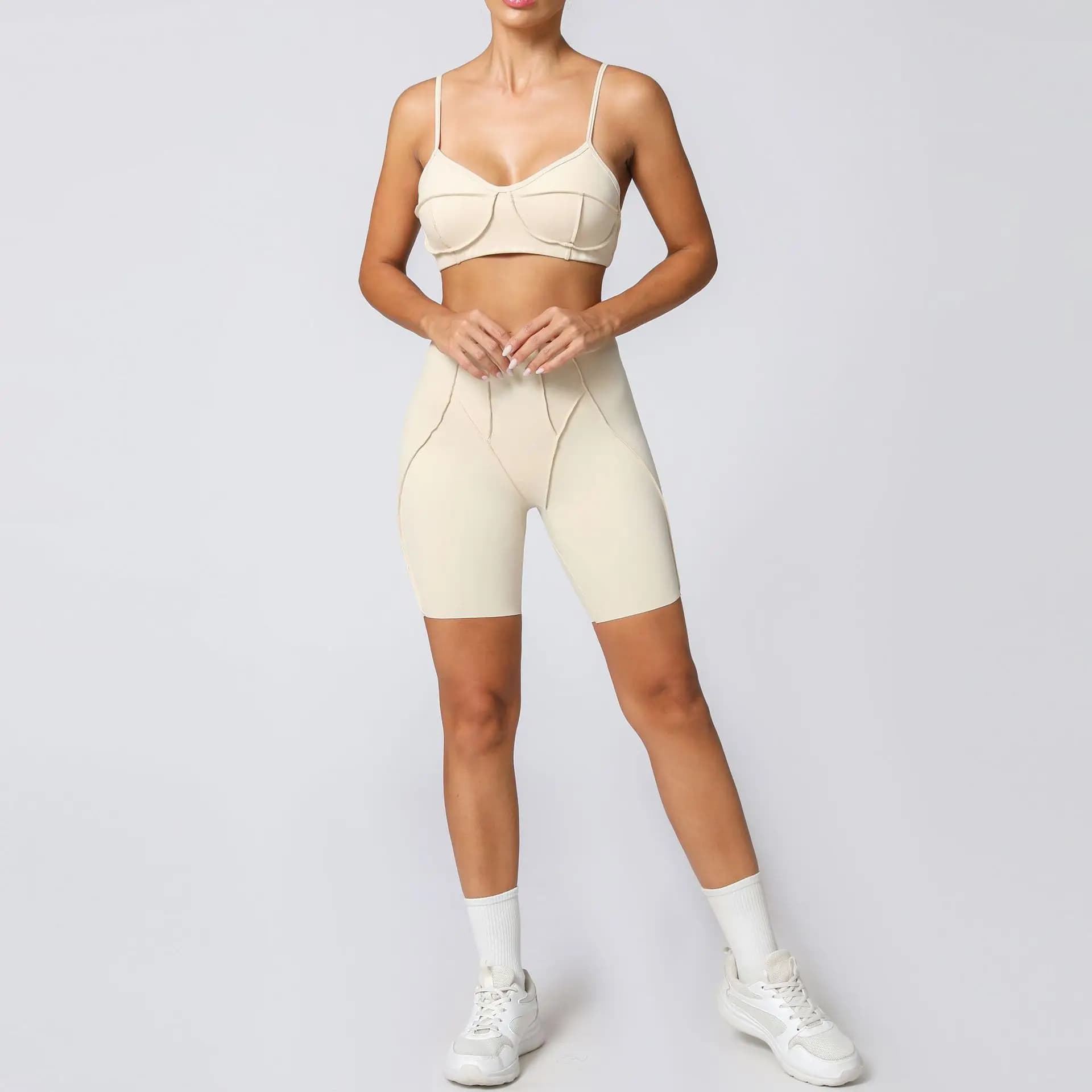 High Waist Leggings and Open Back Sports Bra Set