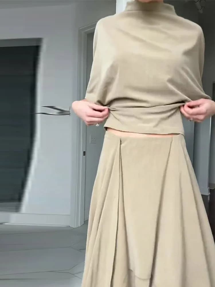 Batwing Sleeve Top and Maxi Skirt Set