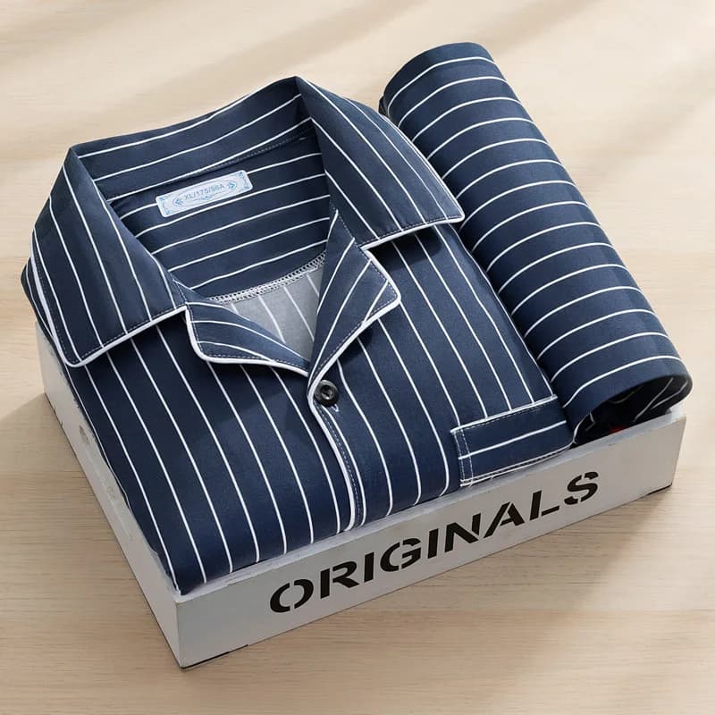 Men's Cotton Long-Sleeve Sleepwear Set