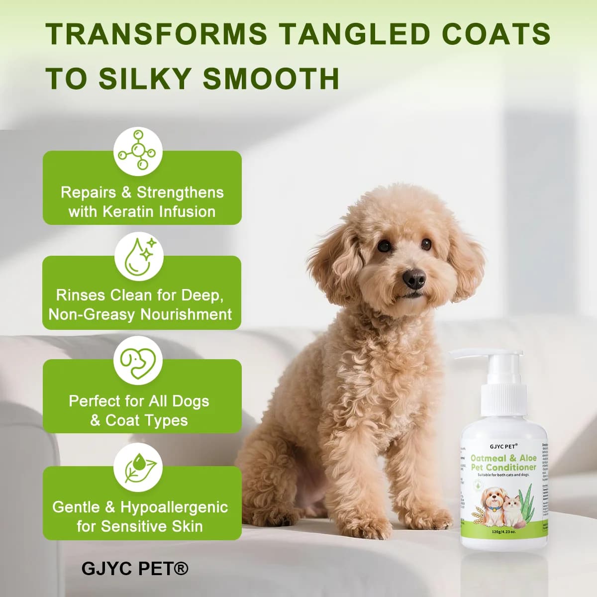Pet Conditioner for Sensitive Skin with Oatmeal Aloe