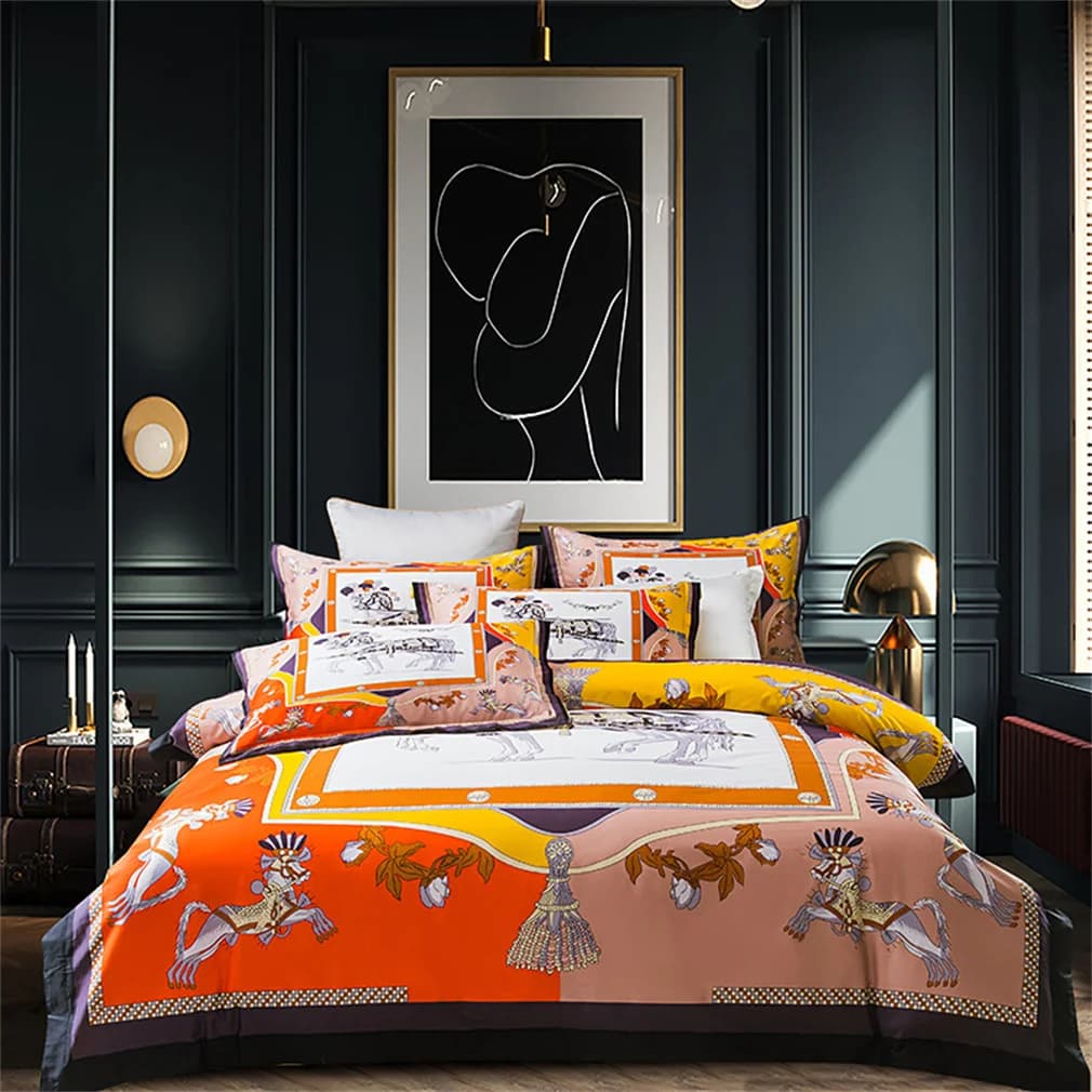 Microfiber Embroidery Bedding Set with Duvet Cover
