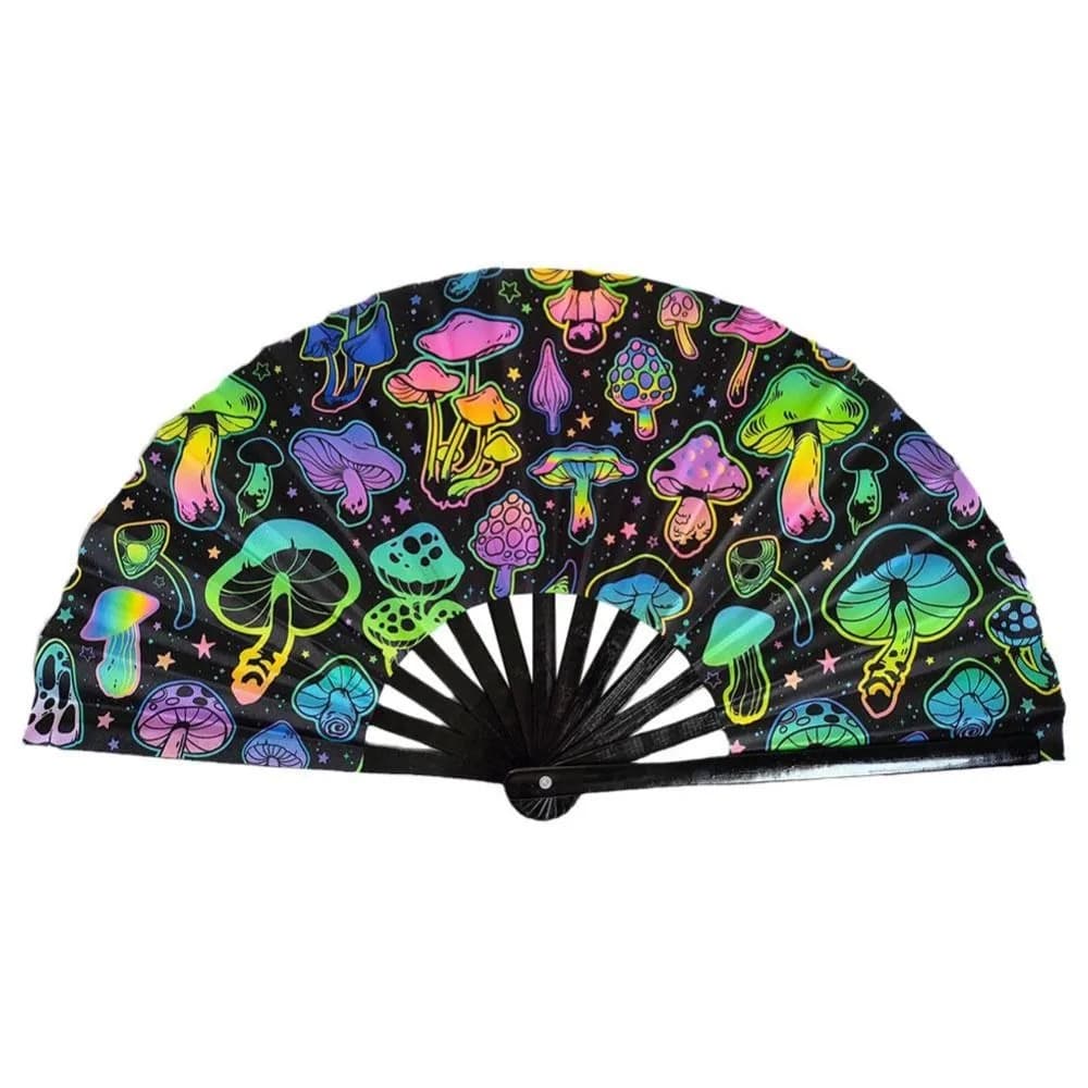 UV Fluorescent Folding Hand Fan