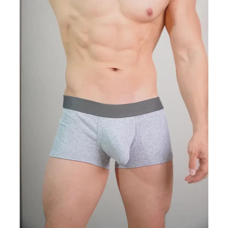 Men's Cotton Boxer Briefs with Large Pockets Comfortable Sexy Underpants Breathable Casual Briefs for Men