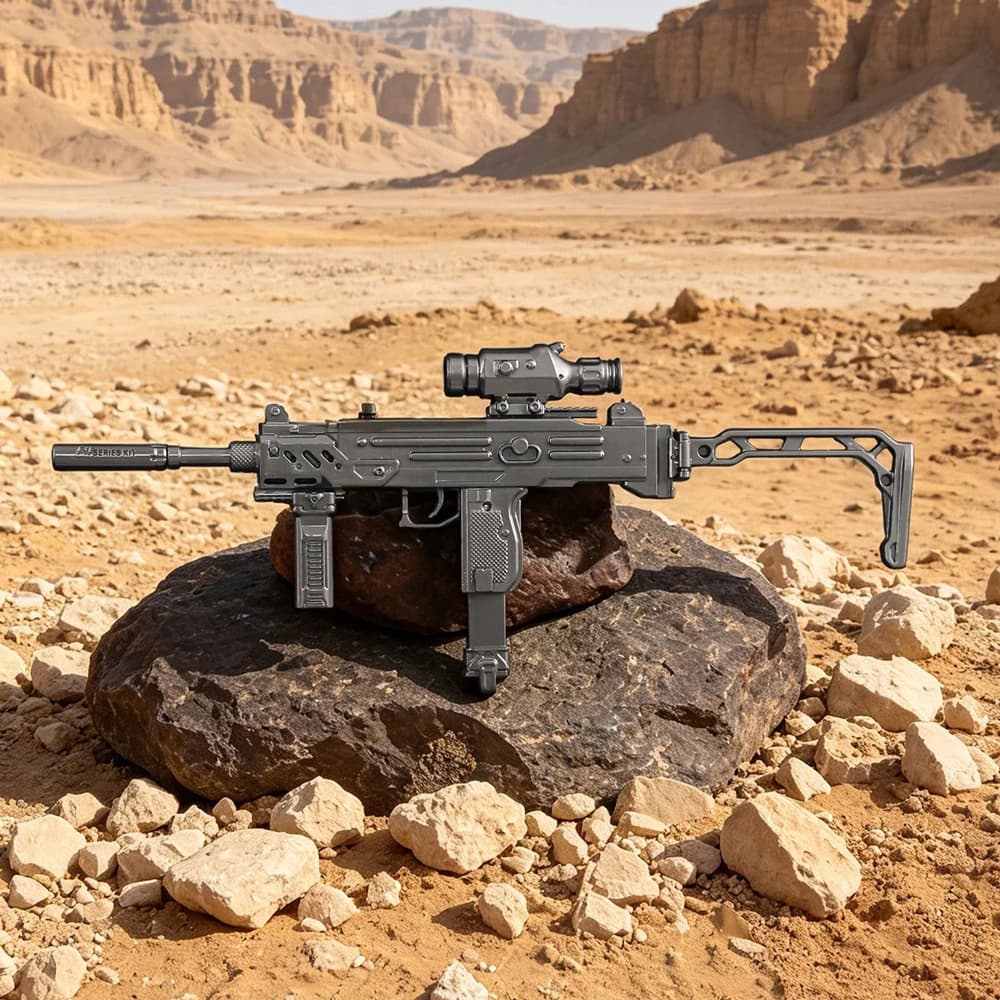 Delta Force UZI Metal Model 20cm Zinc Alloy Miniature Replica Detachable Accessories Desktop Display Collection Gift