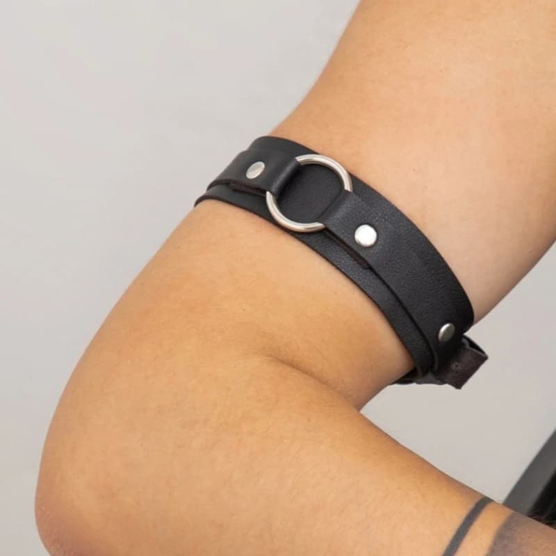 Leather Bracelet with Metal Ring