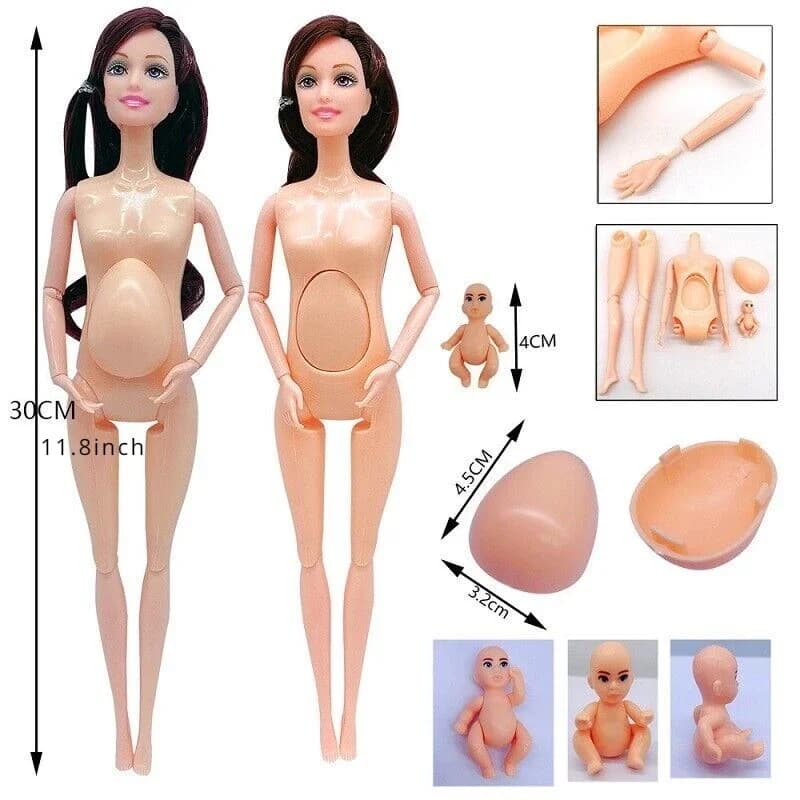 Pregnant Mom Doll with Baby Playset