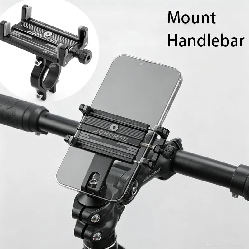 Bike Phone Mount Holder Aluminum Motorcycle Phone Holder Mount with 360° Rotation for iPhone 16 17 15 14 Pro Max Samsung S26 S25