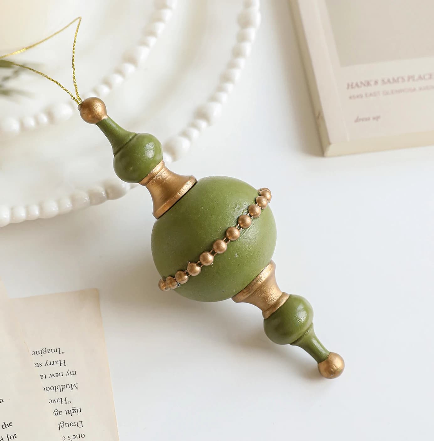 Wooden Acorn Christmas Ornament