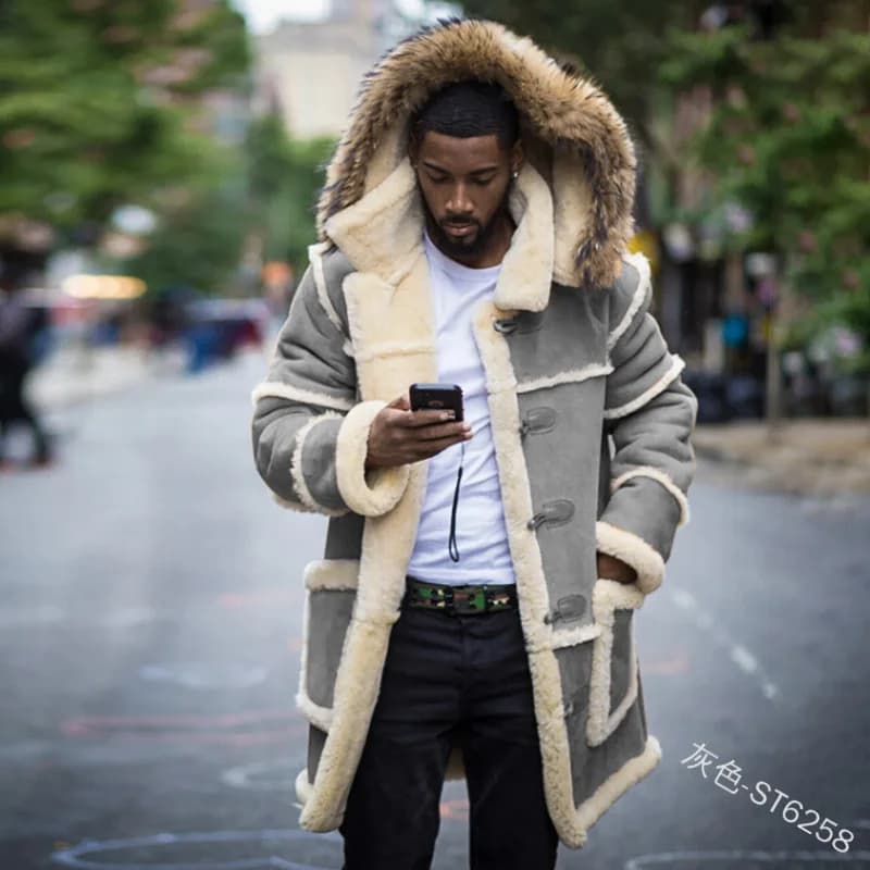 Men's Winter Hooded Cotton-Padded Overcoat