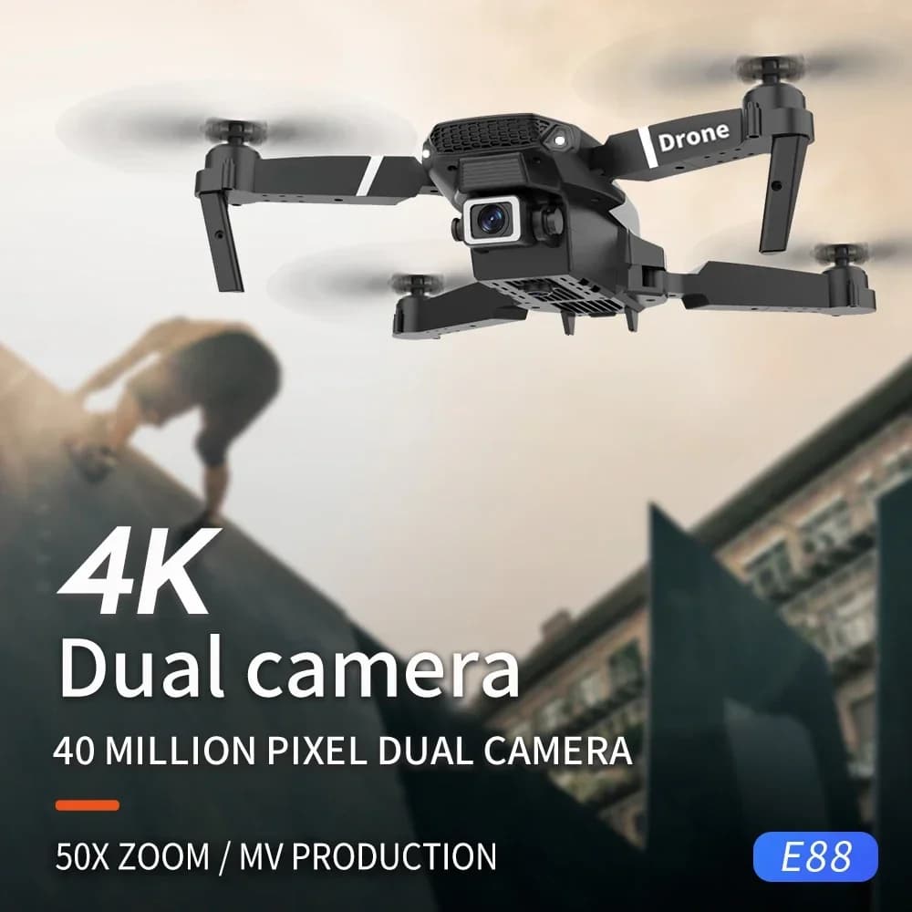 E88 Pro Foldable 4K WiFi FPV Quadcopter Drone