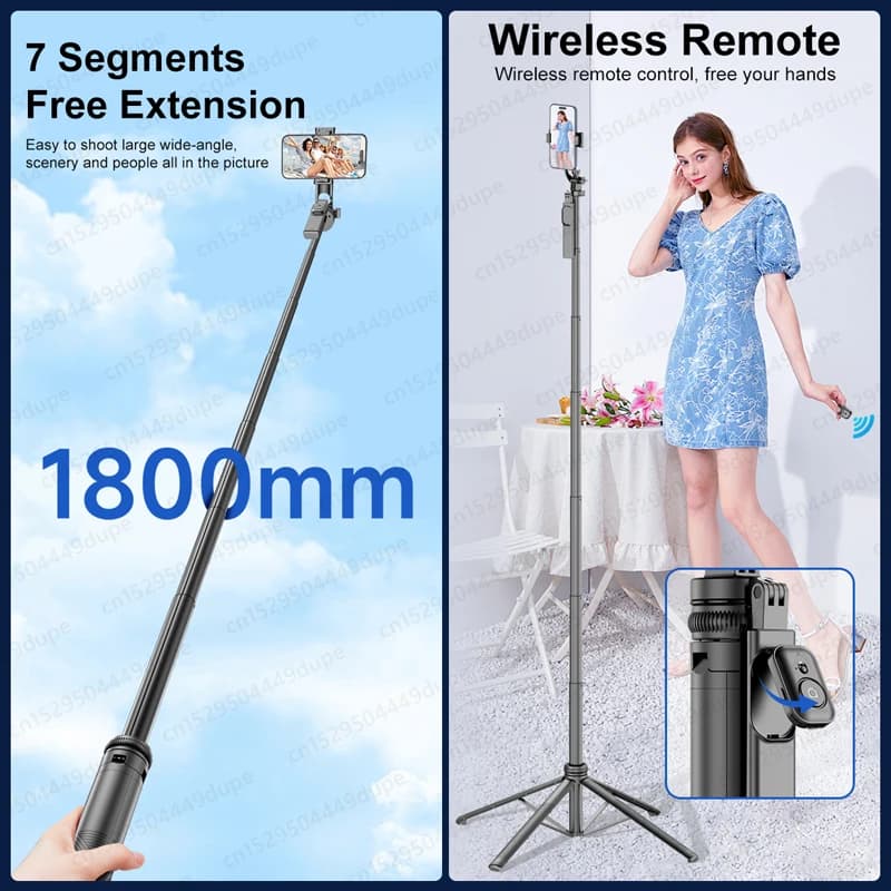 Tripod Stand with Wireless Bluetooth Phone Holder