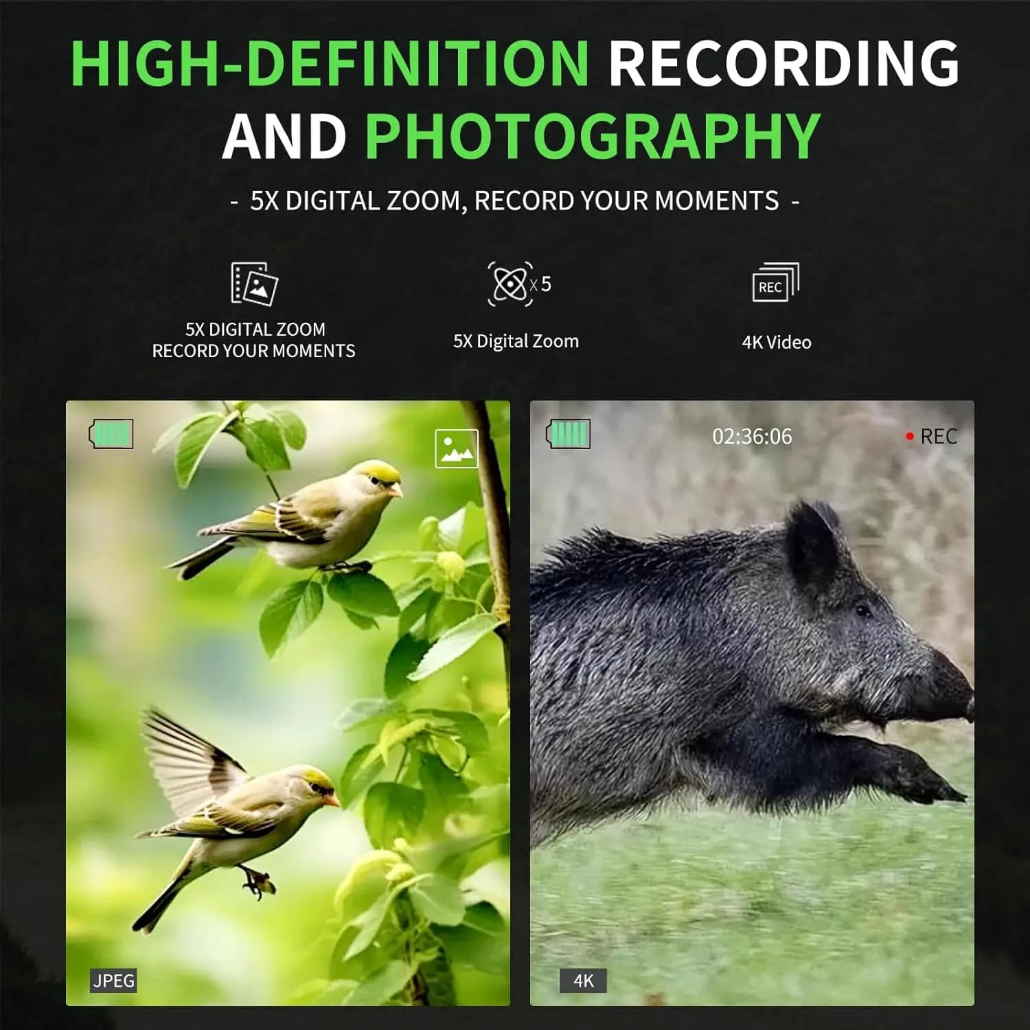 New Dual-Lens High-Definition Outdoor Binoculars, Ideal for Wildlife Viewing and Camping