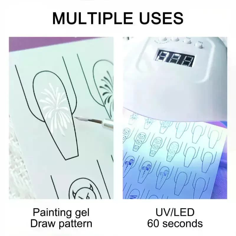 Nail Art Practice Template Paper 10Pcs Clear Lines Painting Learning Book for Beginner Nail Technician Salon Training Use